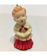 Vintage singing choir boy light hair red white outfit Gurley novelty candle - $19.75