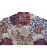 Vintage Patchwork Postboy Shirt Antique Horse &amp; Tartan Plaid Print BD Wo... - $32.95