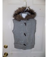 Mudd Gray Vest Hoodie Sweat Jacket Fur lined Hood Size M (10/12) Girl&#39;s EUC - €19,22 EUR