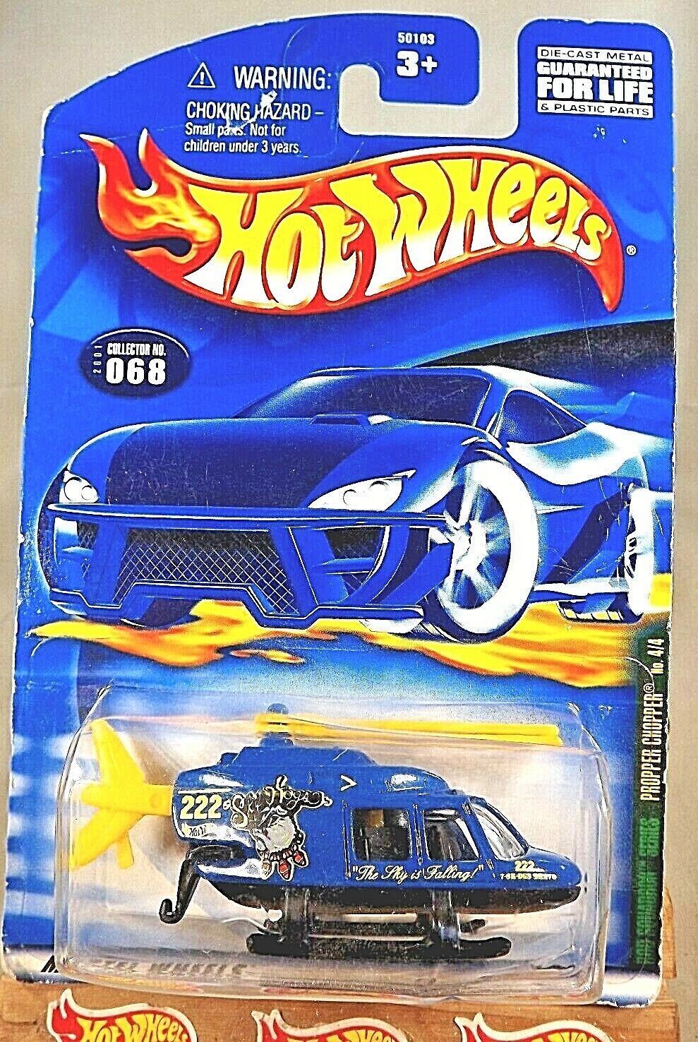 2001 Hot Wheels #68 Rod Squadon Series 4/4 PROPPER CHOPPER Blue w/Black Base