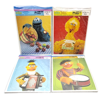 Lot of 4 Vintage Frame Tray Sesame Street Puzzles Big Bird Bert Ernie - £19.41 GBP