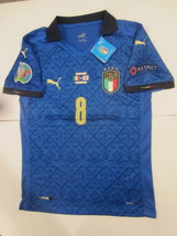 Jorginho Italy 20/21 Euro Final Match Slim Fit Blue Home Soccer Jersey 2020-2021 - £102.43 GBP