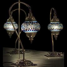 Turkish Lamp, Tiffany Lamp 2021 Mosaic Stained Glass Boho Moroccan Lante... - $72.22