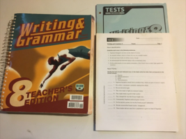 BJU Press Writing and Grammar 8 ~ Teacher Edition, Student Tests, Answer... - $44.54