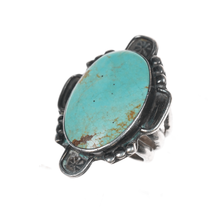 sz5.5 Vintage Native American silver ring with turquoise - £77.99 GBP