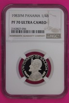 Top Pop 1983 Panama PF 70 Ultra Cameo Proof 1/4 Balboa NGC Certified Sla... - £142.99 GBP