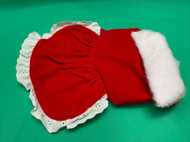 Red Velvet Dog Dress Dog Costume Dogwear Christmas Xmas Size Small KG - £11.67 GBP