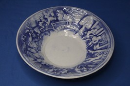 18th Century Europa EUR 7 Blue Ceramic Serving Bowl Vintage Pottery Storyboard - £26.58 GBP