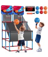 Kids Basketball Arcade Game with LED Scoring and Sounds, Dual Shot Baske... - $88.47 CAD