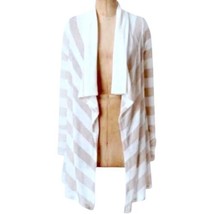 Anthropologie Shimmer Stripes Cardigan Small 2 Sweater Ivory Gold Copper... - $52.57