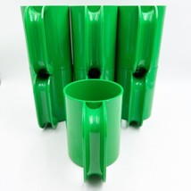 Heller Massimo Vignelli Lot of 7 plastic Green Mugs Plastic Cups Vintage MCM - £66.77 GBP