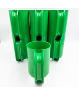 Heller Massimo Vignelli Lot of 7 plastic Green Mugs Plastic Cups Vintage... - £66.88 GBP