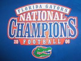 NCAA University Of Florida Gators 2006 Football Champs Blue Graphic T Shirt - XL - £14.12 GBP