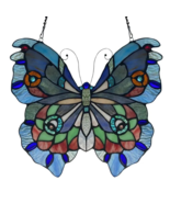 12&quot;H Grayson Purple, Blue &amp; Red Butterfly Window Panel - $121.69 CAD