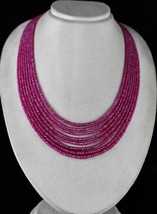 Natural Heated Burma Ruby Faceted Beads 8 Line 573 Carats Gemstone Necklace - £4,404.45 GBP