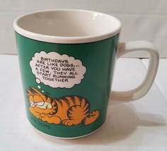 Garfield 1978 Vintage Birthdays Like Dogs Coffee Cup Tea Mug Vintage Enesco  - $16.70
