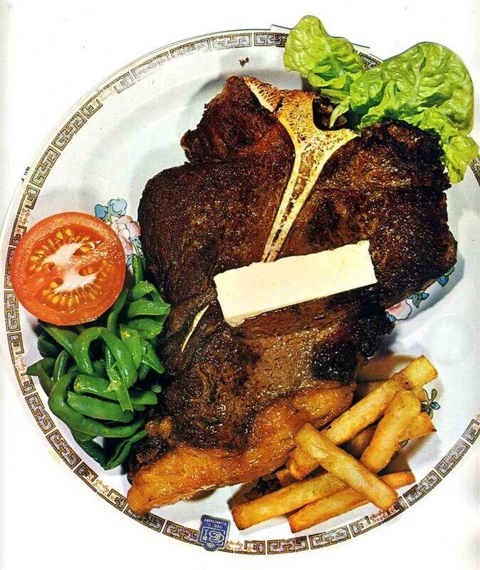 Apotekergaardens Restaurant T-Bone Steak on Plate Shaped Die Cut Menu ...