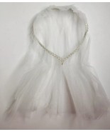 Girls White Faux Pearl Crown Short Veil Flower Girl Communion Dress Up - $10.88