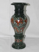 14&quot; Flower Vase Marble Inlay handicrafts Pietra Dura Marquetry Hand Inlaid Art - £1,239.85 GBP
