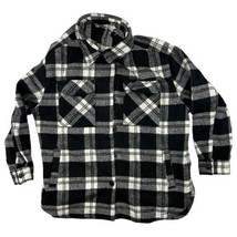 Member&#39;s Mark Women&#39;s Relaxed Fit Button Front Plaid Shacket XL Black - $13.85