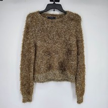 RACHEL Rachel Roy Dark Yellow Shimmer Fluffy Sweater - £29.54 GBP