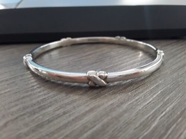 Tiffany &amp; Co Sterling Silver Signature X Bangle Bracelet Free Shipping - $329.99