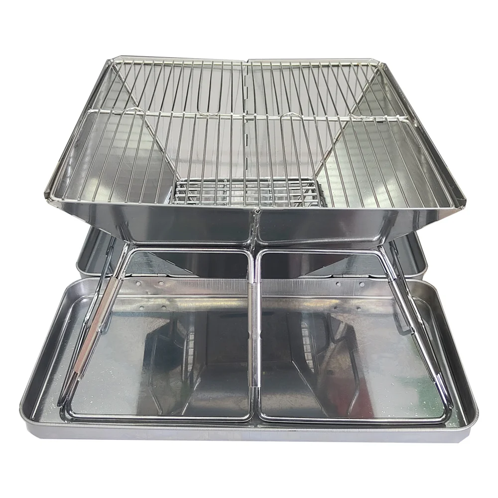 Camping Wood Stove Brazier Camping Fire Wood Heater Portable Folding Hike - £93.70 GBP+