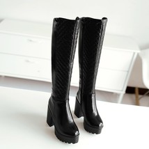 Winter New Knee High Platform Boots Women Thick Heel Wrinkle Boots Women&#39;s Casua - £77.55 GBP