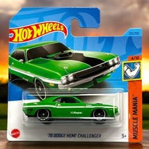 Short Card Hot Wheels &#39;70 Dodge Hemi Challenger #123 4/10 Muscle Mania G... - $14.50