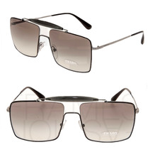 PRADA Square PR57SS Ruthenium Black Bar Gradient Sunglasses 57S Unisex Sport - £138.76 GBP