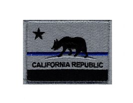 California CA State Flag Thin Blue line Police Tactical Swat Hook Patch CA02 - £5.41 GBP
