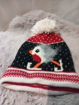 NEXT  Beanie Winter Hat Christmas Robin Redbreast red white blue One Size - £12.65 GBP