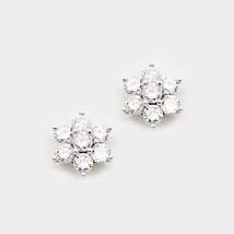 Diamond Earrings, Diamond Cluster Earrings, 14k White Gold, Made in New ... - £1,965.16 GBP