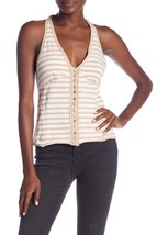 Free People Womens Tank Top Mylo Button Natural Combo Beige Size Xs OB823784 - £29.22 GBP