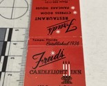 Front Strike Matchbook Cover  Freid’s Candlelight Inn  Clearwater Beach,... - $12.38