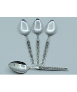 Vintage Stainless Steel Place Spoons Scroll Vine Pattern Set of 4 VGUC (... - £9.43 GBP