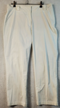 Boden Capri Pants Women Sz 14 White Cotton Pockets Belt Loops Flat Front Pull On - £15.36 GBP