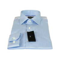 Men's Shirt Christopher Lena PROPER 100% Cotton Wrinkle Free p720ttsr Blue Slim image 3