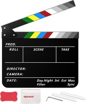 Neewer Acrylic Film Movie Directors Clapper Board Kit, 12&quot; X 10&quot; Plastic Movie - £24.74 GBP