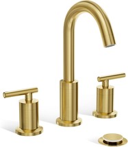 Phiestina Brushed Gold Bathroom Sink Faucet, Wf03-1-Bg, Is A Wide-Spread, - £60.04 GBP