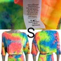 Neon Tie Dye Stretchy Oversized Crop Top~Size S - £13.94 GBP