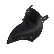 Zeckos Black Faux Leather Plague Doctor Medicine Mask with Smoke Lenses - £14.55 GBP