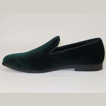 Mens Santino Luciano Shoes Soft Velvet Slip on Loafer Formal C351 Emerald Green image 4