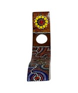 Gorgeous Australian Wooden Balancing Wine Bottle Holder with Aboriginal ... - £21.95 GBP