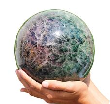 XL Green Fluorite Crystal Chakra Healing Metaphysical Stone Gift Sphere ... - $984.16