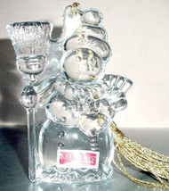 Waterford Marquis Snowman Annual Ornament 2012 Holds Broom Candy Cane 15... - $22.90
