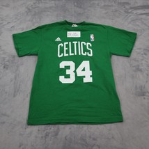 Boston Celtic Shirt Mens M Green Pierce 34 Adidas Cotton Short Sleeve Ca... - $19.78