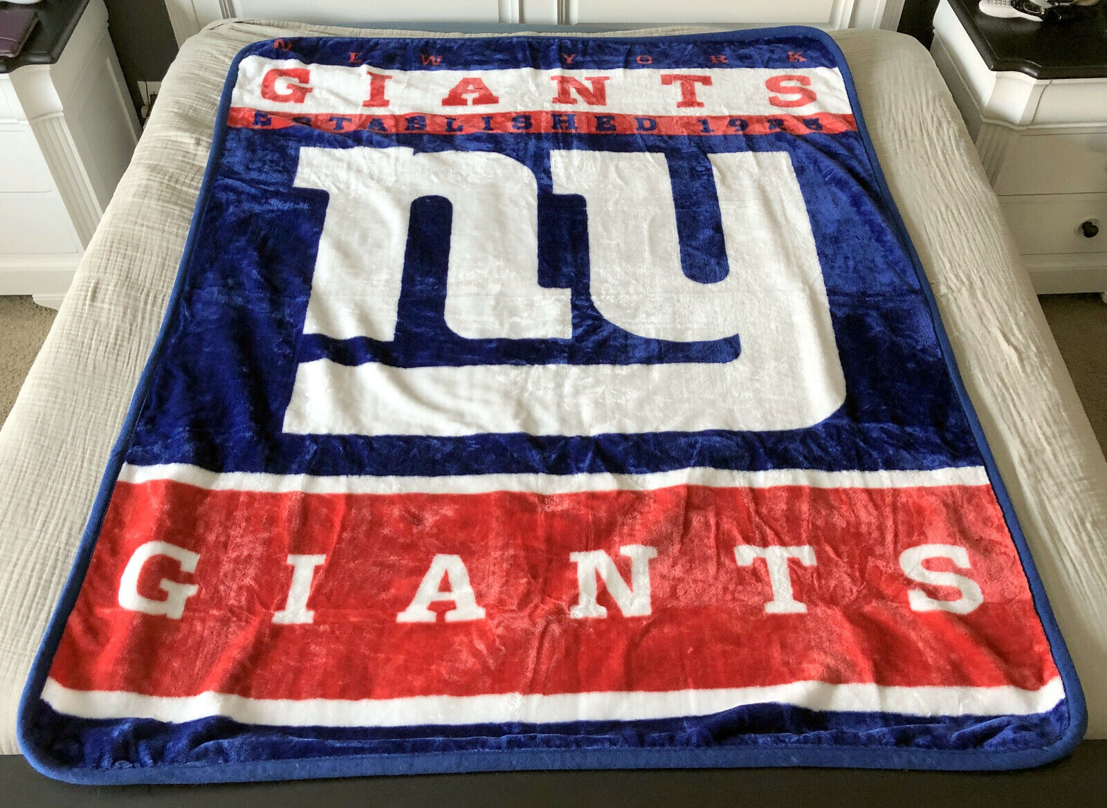 Primary image for New York Giants Northwest Blanket Red White Blue 78" x 60"