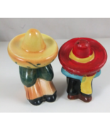 Vintage Anco Hand Painted Mexicans Sleeping Somberos Salt &amp; Pepper Shake... - €8,38 EUR