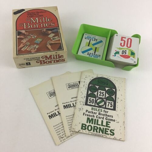 Mille Bornes Parker Brothers French Card Game w Tray Instructions Vintage 1971 - $39.55